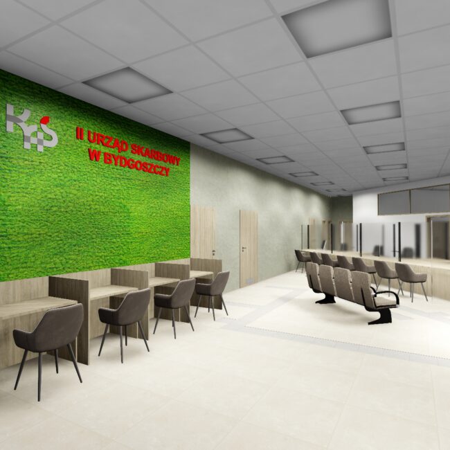 Wizualizacja wnętrza Urzędu Skarbowego | AMP Investment