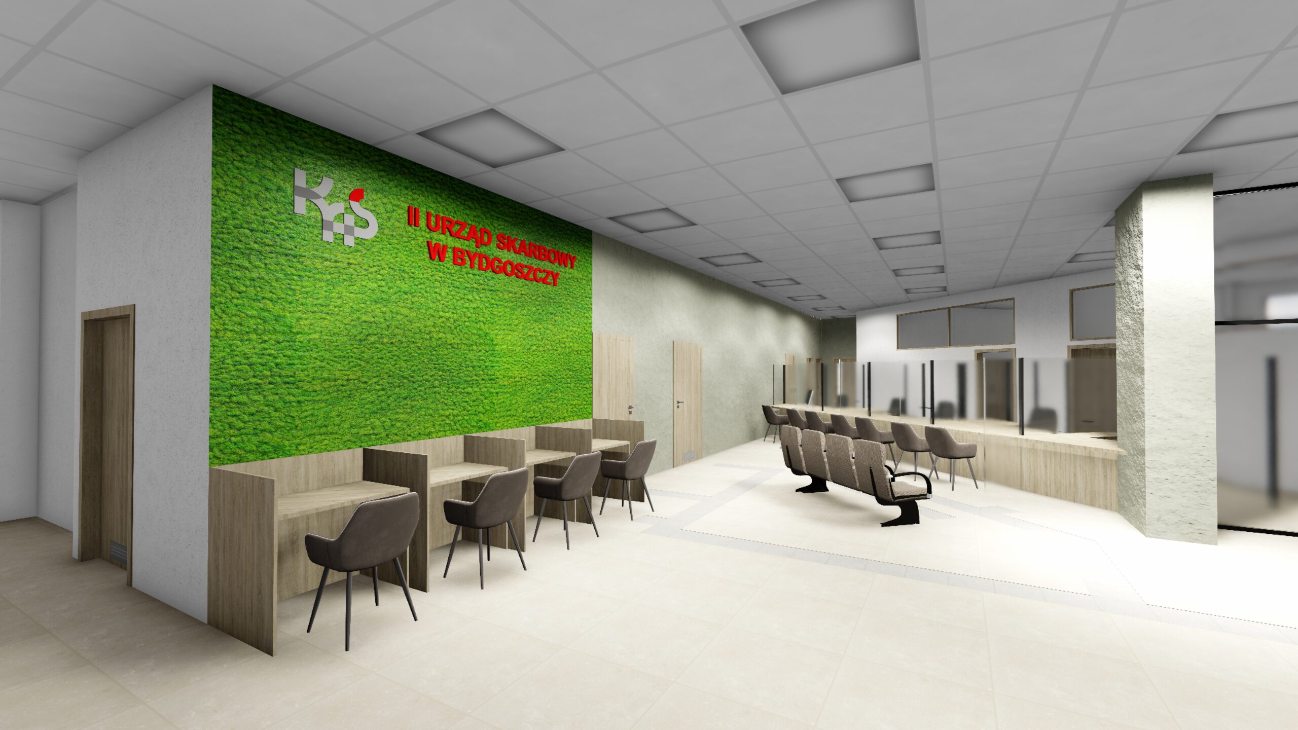 Wizualizacja wnętrza Urzędu Skarbowego | AMP Investment