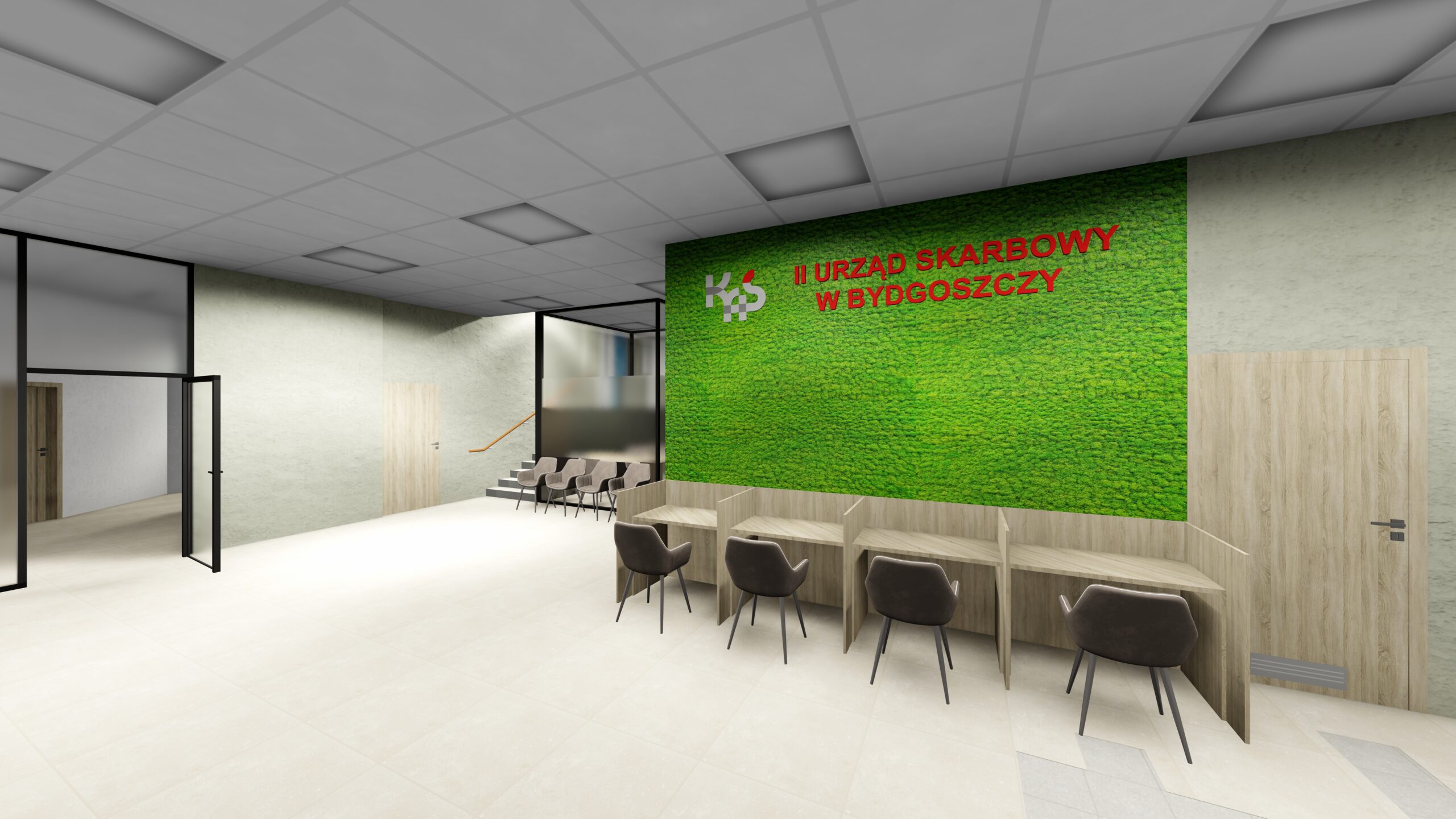 Wizualizacja wnętrza Urzędu Skarbowego | AMP Investment
