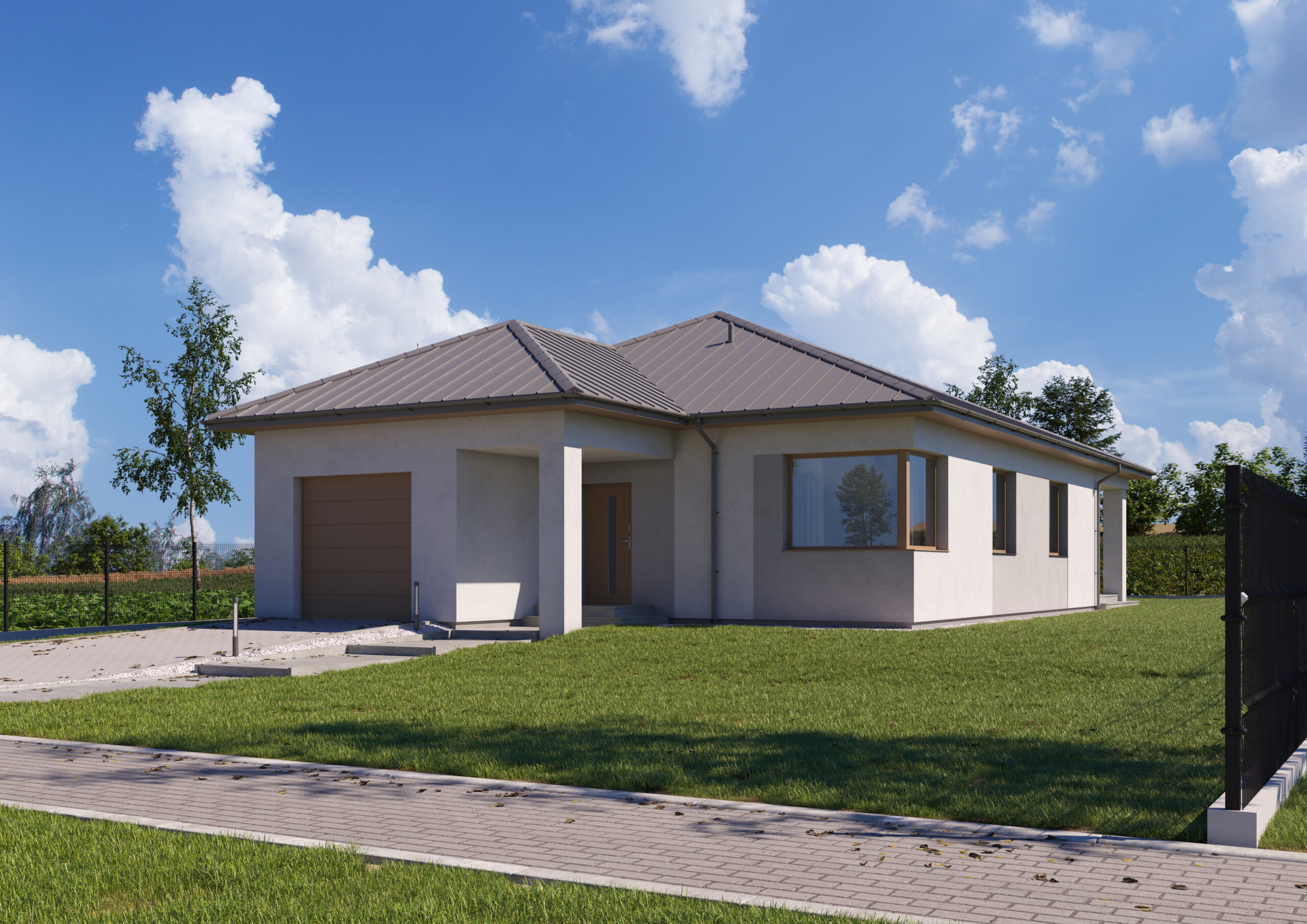 Wizualizacja domu jednorodzinnego Bielawy (Bydgoszcz) | AMP Investment
