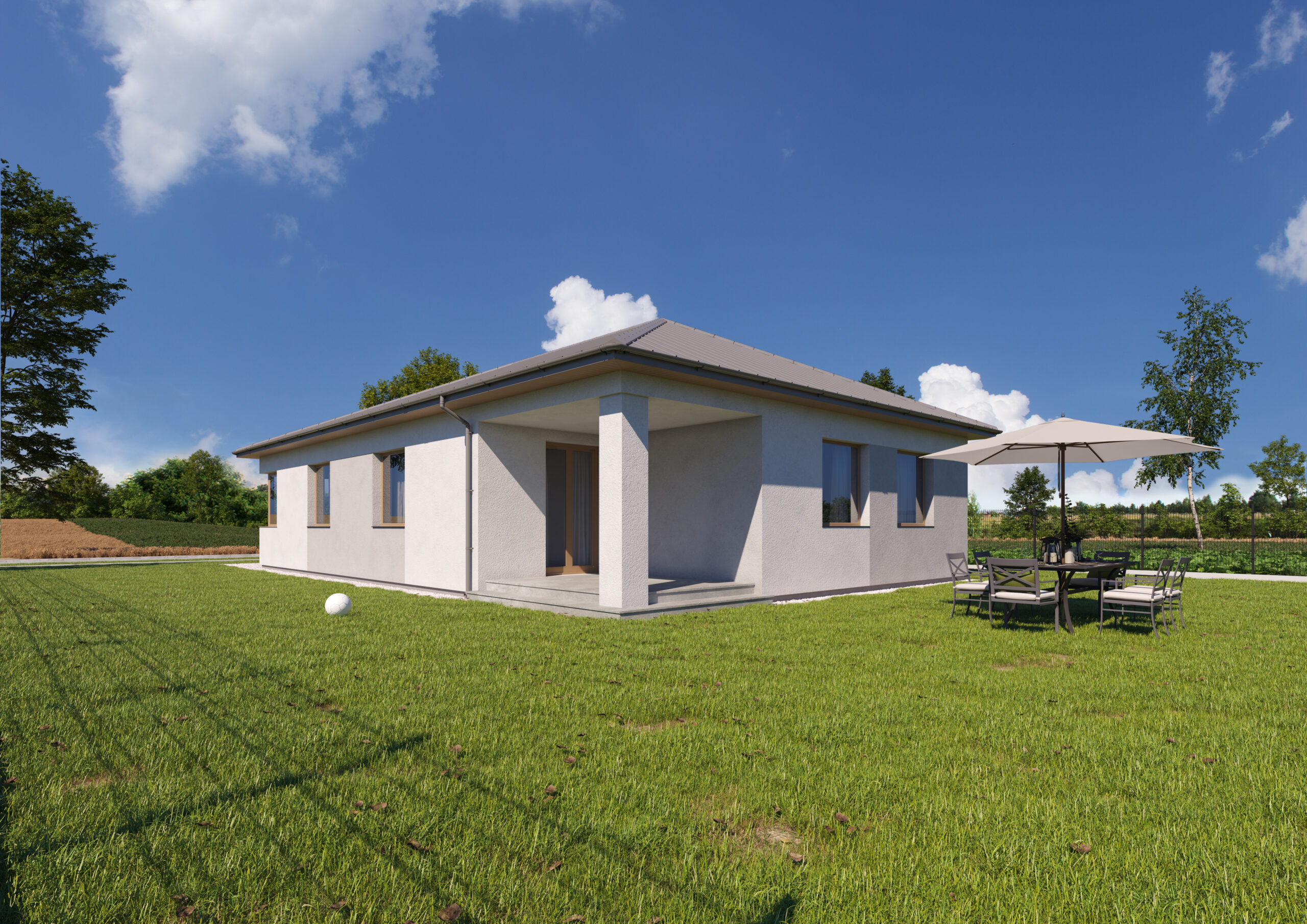 Wizualizacja domu jednorodzinnego Bielawy (Bydgoszcz) | AMP Investment