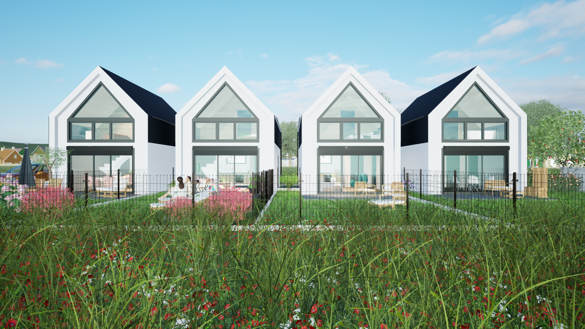 Wizualizacja domków letniskowych w Sarbinowie | AMP Investment